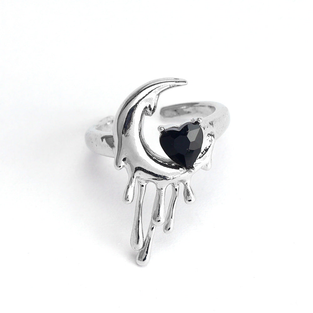 Wholesale Dark Gothic Red Love Cross Open Ring
